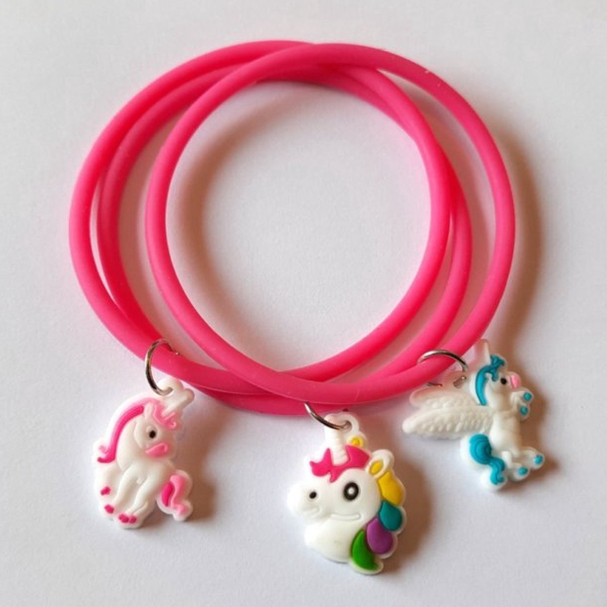 Armband Eenhoorn | Lightfight | Setje van 3 Unicorn Armbandjes | Fel Roze